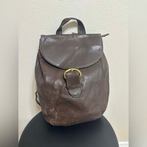 Coach Brown Leather Backpack Genuine Leather Dark Brown Vintage made in USA